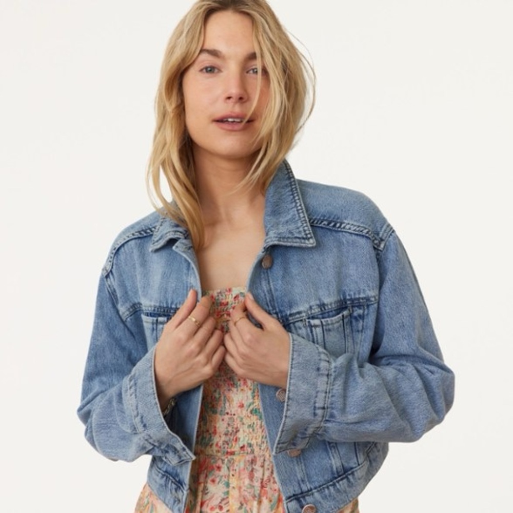 Marine Layer Ash Crop Denim Jacket - Women's Size: XS - Picture 2 of 14